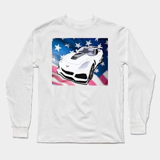 White Vette Long Sleeve T-Shirt